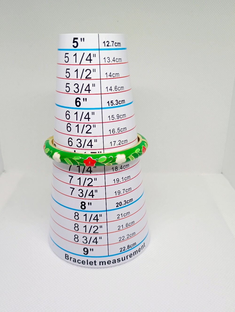 New Green Floral Enamel Hinged Bangle Bracelet